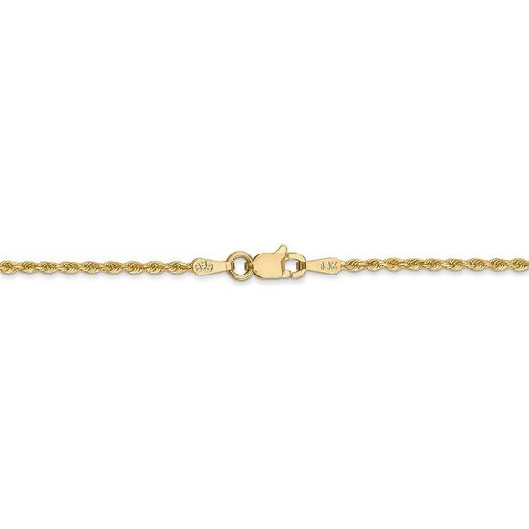 1.5mm 14k Yellow Gold, Diamond Cut Rope Chain Necklace, 26 Inch - Picture 3 of 7